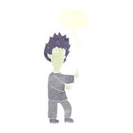 cartoon vampire man with speech bubble N109
