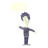 cartoon vampire man with speech bubble N110
