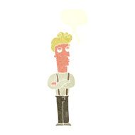 cartoon unimpressed man with speech bubble N9