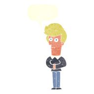 cartoon man staring with speech bubble N10