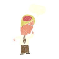 cartoon businessman with huge brain speech bubble N10