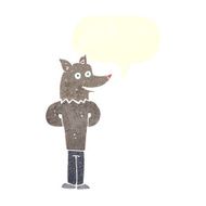cartoon wolf man with speech bubble N46