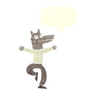 cartoon wolf man with speech bubble N47