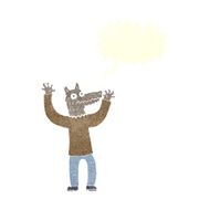 cartoon wolf man with speech bubble N48
