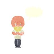 cartoon shocked bald man with beard speech bubble N10