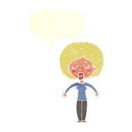 cartoon woman with closed eyes speech bubble N10
