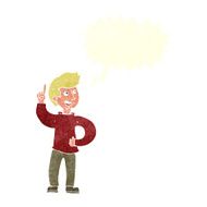 cartoon man with idea speech bubble N101