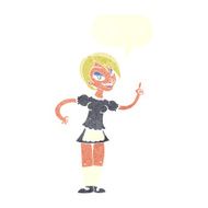 cartoon waitress taking order with speech bubble N19