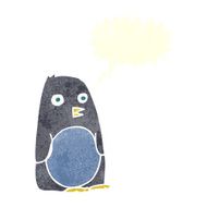 cartoon penguin with speech bubble N15