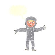 cartoon space man with speech bubble N20