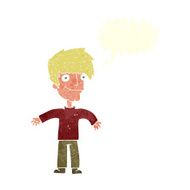 cartoon happy man with speech bubble N425