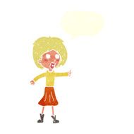 cartoon woman with speech bubble N28