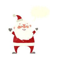 jolly santa cartoon with speech bubble N28