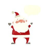 jolly santa cartoon with speech bubble N30