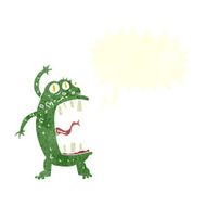 cartoon crazy monster with speech bubble N10