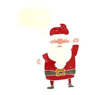 cartoon angry santa claus with speech bubble N19