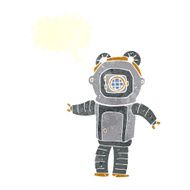 cartoon deep sea diver with speech bubble N29