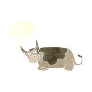 cartoon bull with speech bubble N26