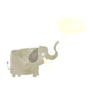 cartoon happy elephant with speech bubble N11