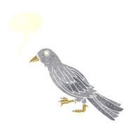 cartoon crow with speech bubble N14