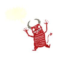 cartoon demon with speech bubble N10