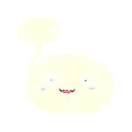 happy cartoon cloud with speech bubble N14