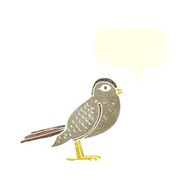 cartoon garden bird with speech bubble N36