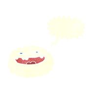 happy cartoon cloud with speech bubble N15