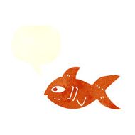 cartoon fish with speech bubble N80