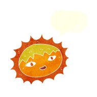 cartoon pretty sun with speech bubble N6