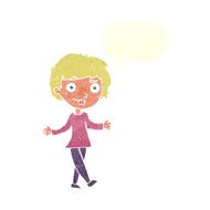 cartoon confused woman with speech bubble N78