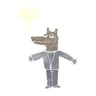 cartoon wolf with speech bubble N18