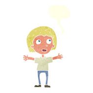 cartoon happy person with speech bubble N26