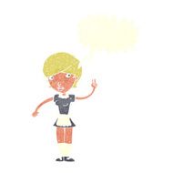 cartoon waitress taking order with speech bubble N20