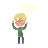 Cartoon happy boy with speech bubble N219