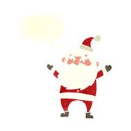 cartoon happy santa claus with speech bubble N29