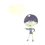 cartoon vampire girl with speech bubble N211