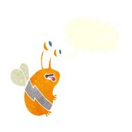 cartoon funny bee with speech bubble N10