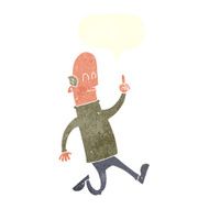 cartoon bald man with idea speech bubble N19