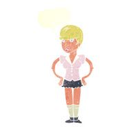 cartoon woman with hands on hips speech bubble N200