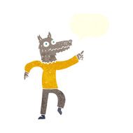 cartoon wolf man with speech bubble N49