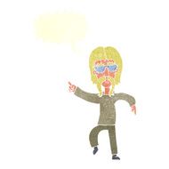 cartoon hippie man wearing glasses with speech bubble N10