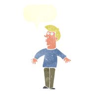 cartoon surprised man with speech bubble N126
