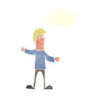 cartoon happy man with speech bubble N426