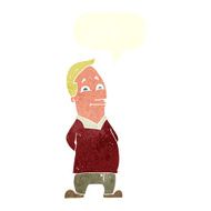 cartoon friendly man with speech bubble N17
