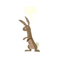 cartoon rabbit with speech bubble N85