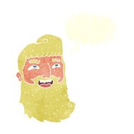 cartoon laughing bearded man with speech bubble N10