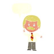 cartoon newsreader man with idea speech bubble N10