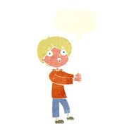 cartoon shocked boy with speech bubble N28