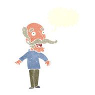 cartoon old man gasping in surprise with speech bubble N10